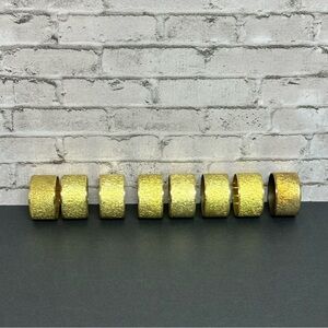 Aukey Gold Toned Napkin Rings Shiny Set of 8
